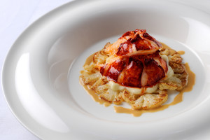 Poached Lobster Tail with Cauliflower and Lobster Butter Sauce